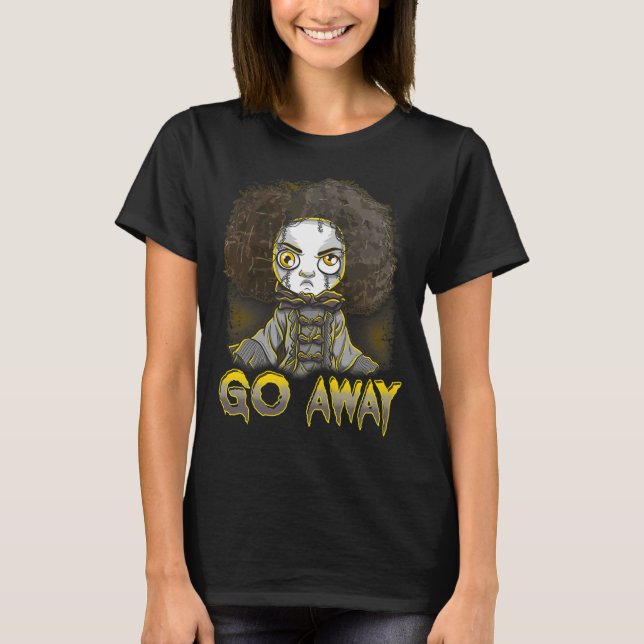 Camiseta Boneca assustadora do Halloween Cara de monstro (Frente)