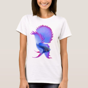 Camiseta Boneca azul das senhoras de Betta Splendens
