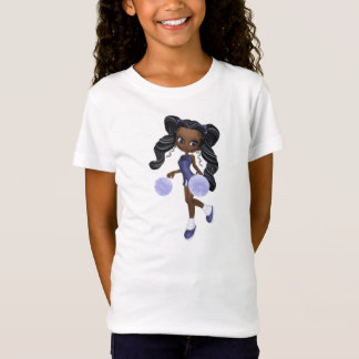 Camiseta Boneca bonito do cheerleader do afro-americano