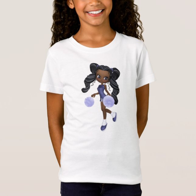Camiseta Boneca bonito do cheerleader do afro-americano (Frente)