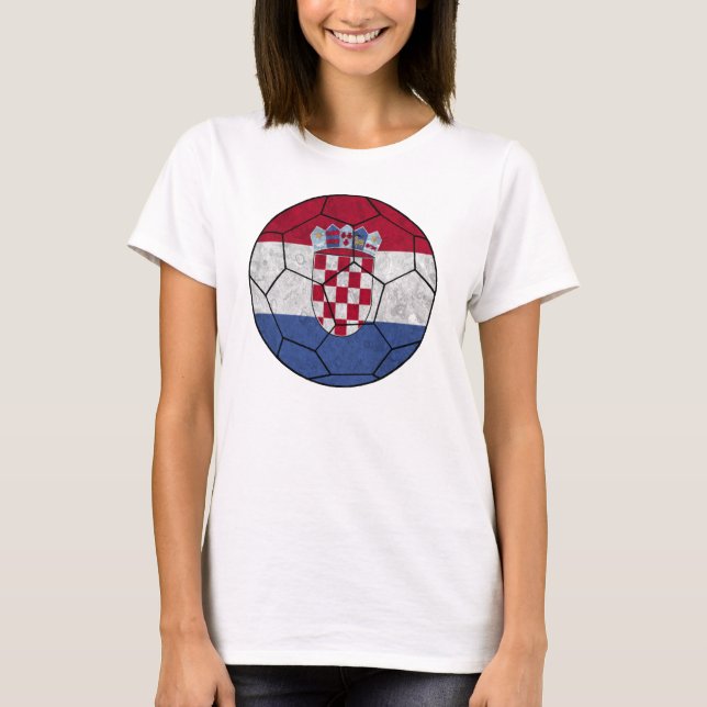 Camiseta Boneca das senhoras da bola de futebol de Croatia (Frente)