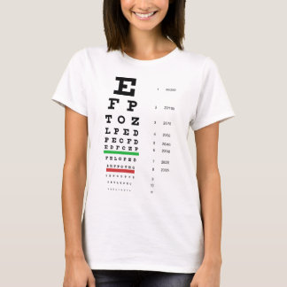 Camiseta Boneca das senhoras da carta de olho de Snellen