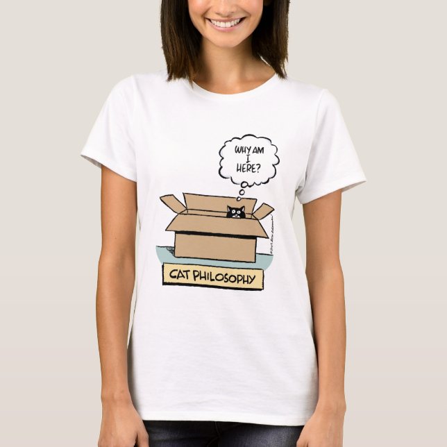 Camiseta Boneca das senhoras da filosofia do gato (Frente)