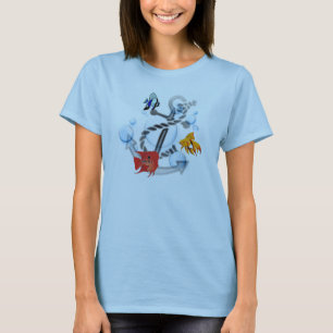 Camiseta Boneca das senhoras dos peixes & da âncora