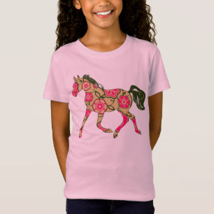 Camiseta Boneca De Bebê De Cavalo Floral (Feita)