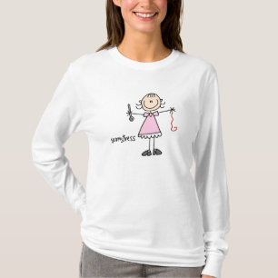 Camiseta Boneca de Costureira em Stick Figure