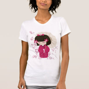 Camiseta Boneca de Sakura Kokeshi