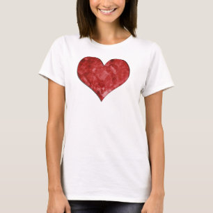 Camiseta Boneca de vidro vermelha do coração