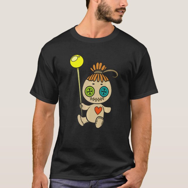 Camiseta Boneca De Vodu gótico Crespirada Para Adolescentes (Frente)