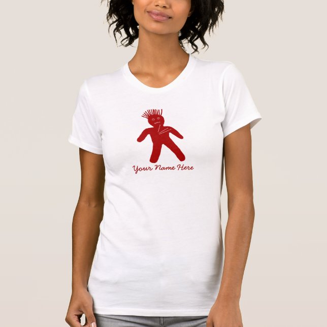 Camiseta Boneca de Voodoo Vermelha Sanguínea (Frente)