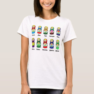 Camiseta Boneca do assentamento do russo (Matryoshka)