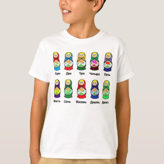 Camiseta Boneca do assentamento do russo (Matryoshka)