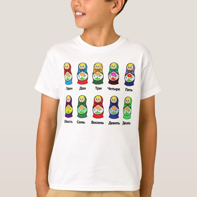 Camiseta Boneca do assentamento do russo (Matryoshka) (Frente)