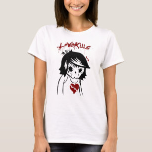 Camiseta Boneca dos matares do amor com o design do coração