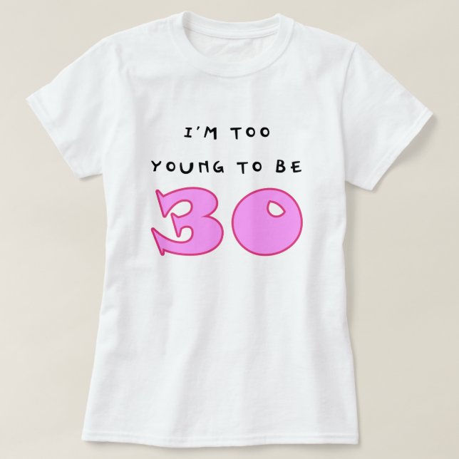 Camiseta Boneca engraçada das senhoras do aniversário de 30 (Frente do Design)