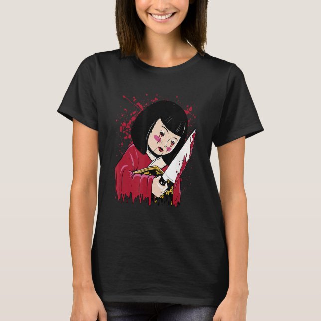 Camiseta Boneca Japonesa Assombrada - Figurina Coletiva (Frente)