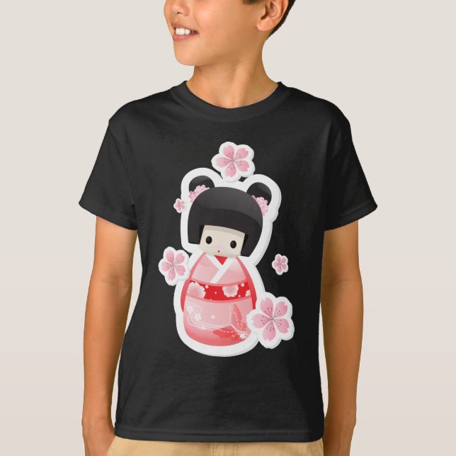 Camiseta Boneca japonesa da gueixa - série dos bolos (Frente)