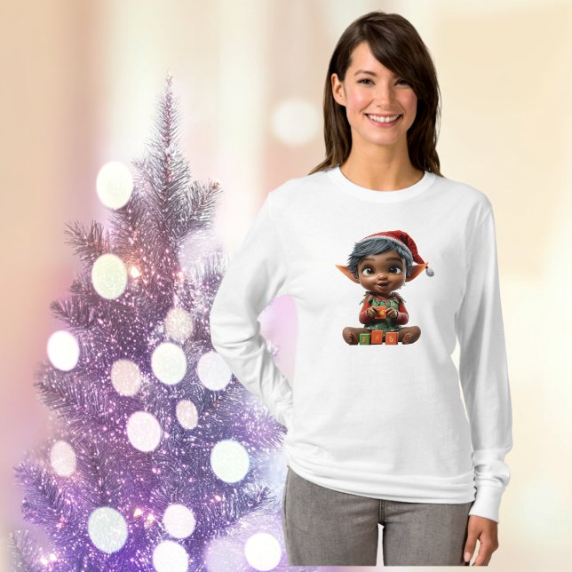 Camiseta Boneca Natal Elf Tee Feminina (Criador carregado)