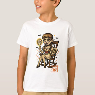 Camiseta Boneca Pin-Up Assombrada - Halloween Cute Assustad