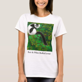 Camiseta Boneca preto e branco das senhoras do Lemur de