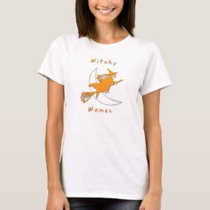 Camiseta Boneca T da mulher do Dia das Bruxas Witchy