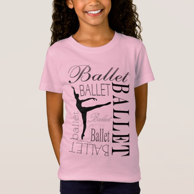 Camiseta Boneca T das meninas do balé - Arabesque (Frente)