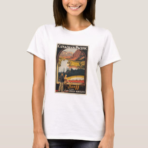 Camiseta Boneca T do poster de viagens de Montanhas