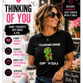 Camiseta Boneca Voodoo de Humor Divertido de Divórcio Pensa