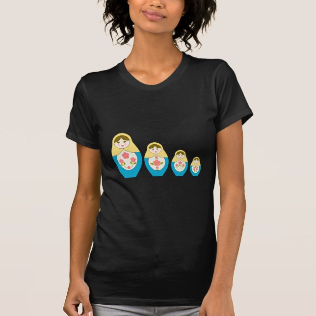 Camiseta Bonecas do assentamento do russo de Matryoshka (Frente)