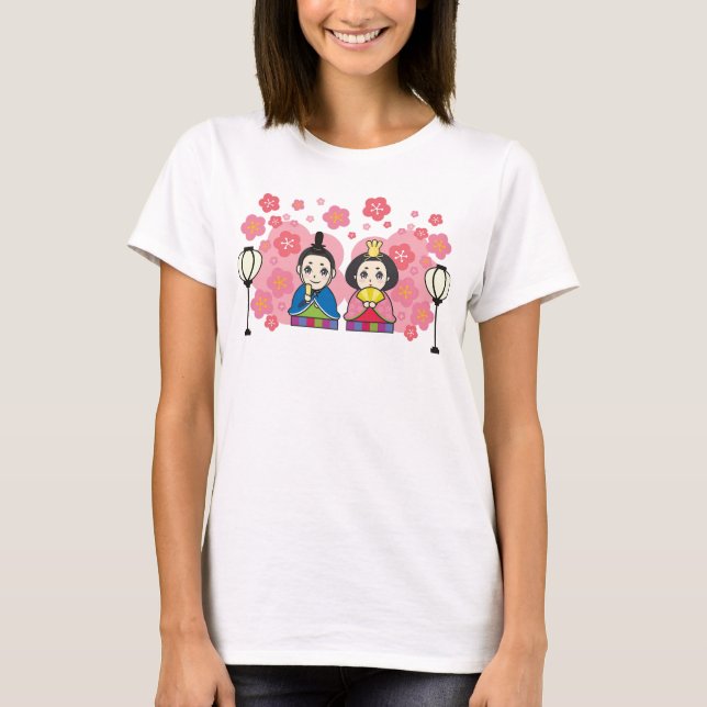 Camiseta Bonecas Hina Matsuri Flores de Cerejeira (Frente)