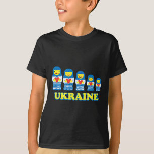 Camiseta Bonecas Russas Ucranianas com Corações