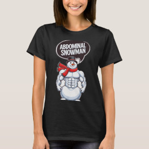 Camiseta Boneco de Neve Abdominal 6 Pack Abs Natal Para Hom