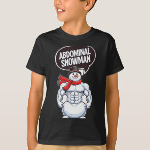 Camiseta Boneco de Neve Abdominal 6 Pack Abs Natal Para Hom