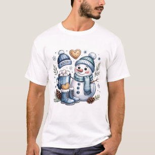 Camiseta Boneco de Neve Aconchegante de Inverno
