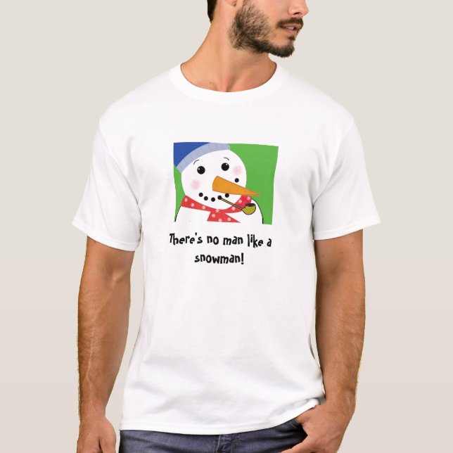 Camiseta Boneco de Neve Alegre com um Cachimbo de Sabugo de (Frente)