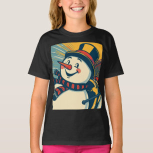 Camiseta boneco de neve aproveitando uma porta copos rolant