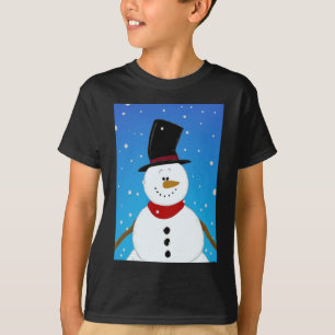 Camiseta Boneco de neve - azul