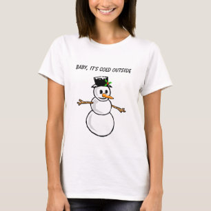Camiseta Boneco de neve - bebê é parte externa fria