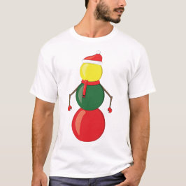 Camiseta Boneco de Neve Bolas de Sinuca Natal Divertido