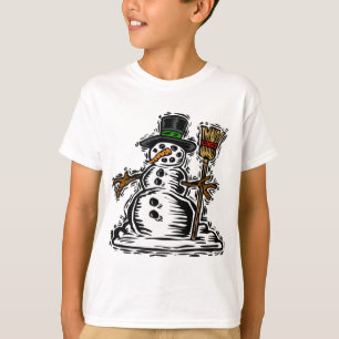 Camiseta Boneco de neve bonito do feriado