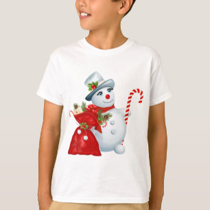 Camiseta Boneco de neve bonito do Natal