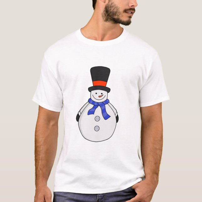 Camiseta Boneco de neve com cartola (Frente)