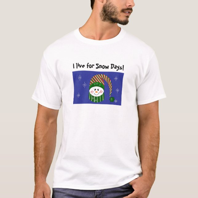 Camiseta Boneco de Neve com Chapéu Listrado (Frente)