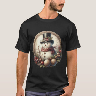 Camiseta boneco de neve com decoração