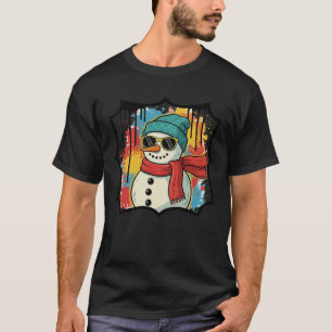Camiseta Boneco de Neve com Óculos de Sol Grafite Natal