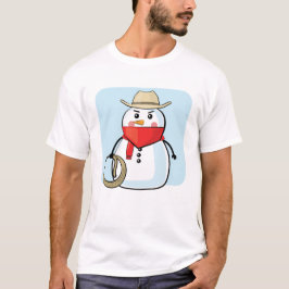 Camiseta Boneco de Neve Cowboy - Ilustração Divertida