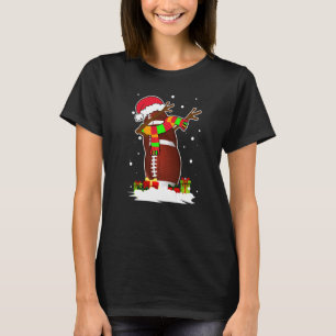 Camiseta Boneco de Neve Dabbing Bola de Futebol Papai Noel