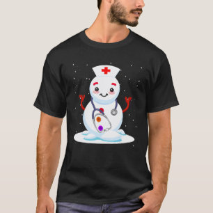 Camiseta Boneco de Neve Dabbing de Natal Enfermeira Estetos