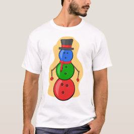 Camiseta Boneco de Neve de Boliche de Natal Engraçado