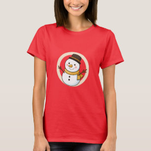 Camiseta Boneco de neve de desenho animado fofo
